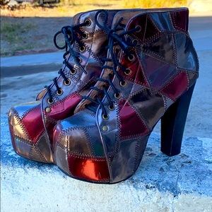 Jeffrey Campbell patchwork Lita booties